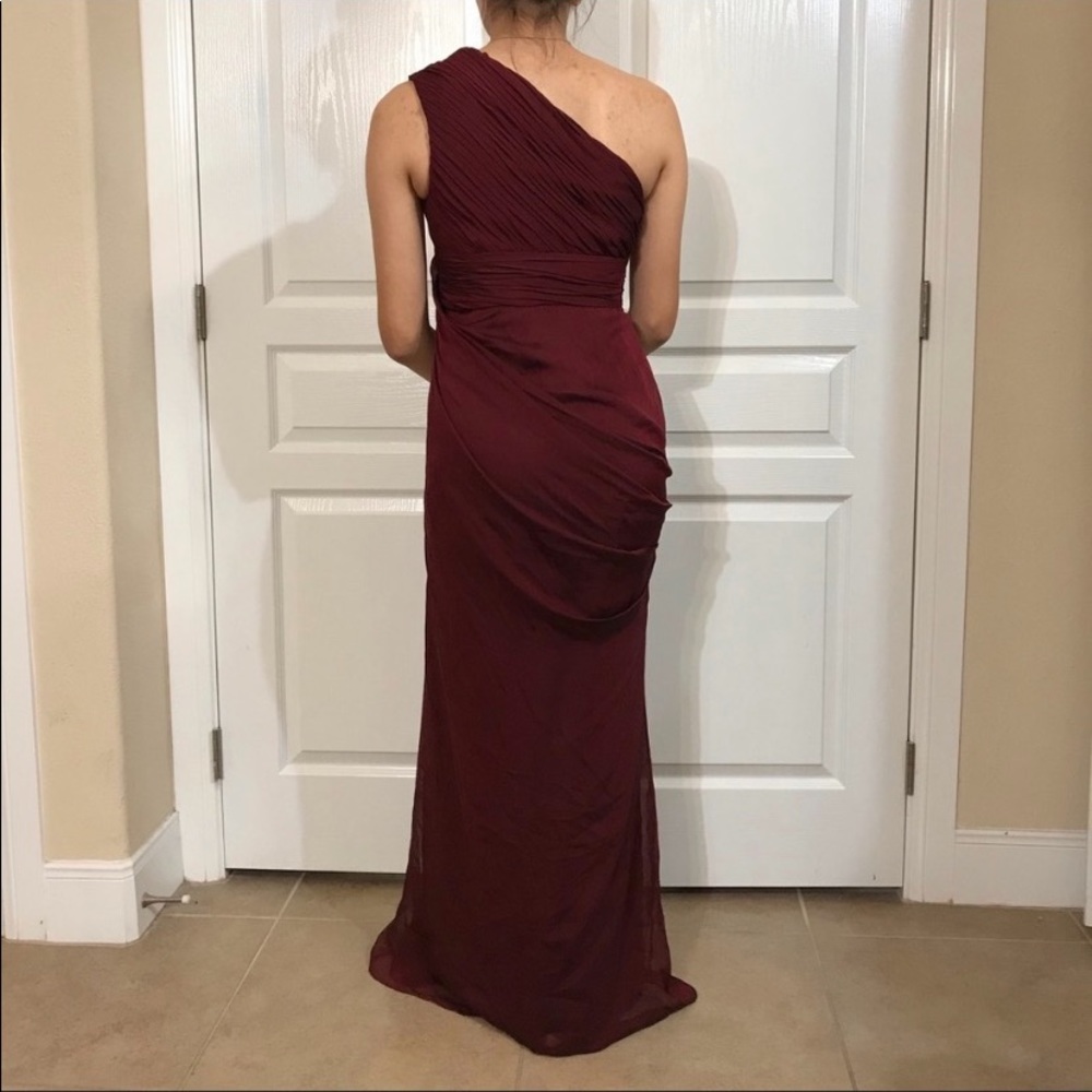 Adrianna Papell one shoulder chiffon long gown - Picture 3 of 9